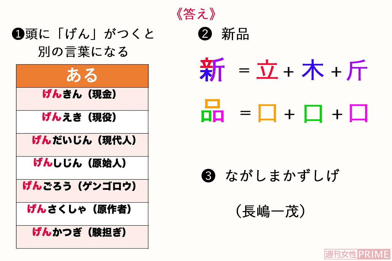 脳トレクイズ（1）〜（3）の解答！