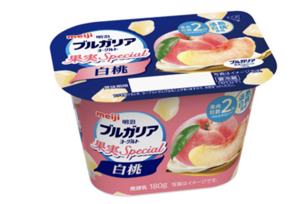 明治ブルガリアヨーグルト 果実Special 白桃 180g（公式サイトより）