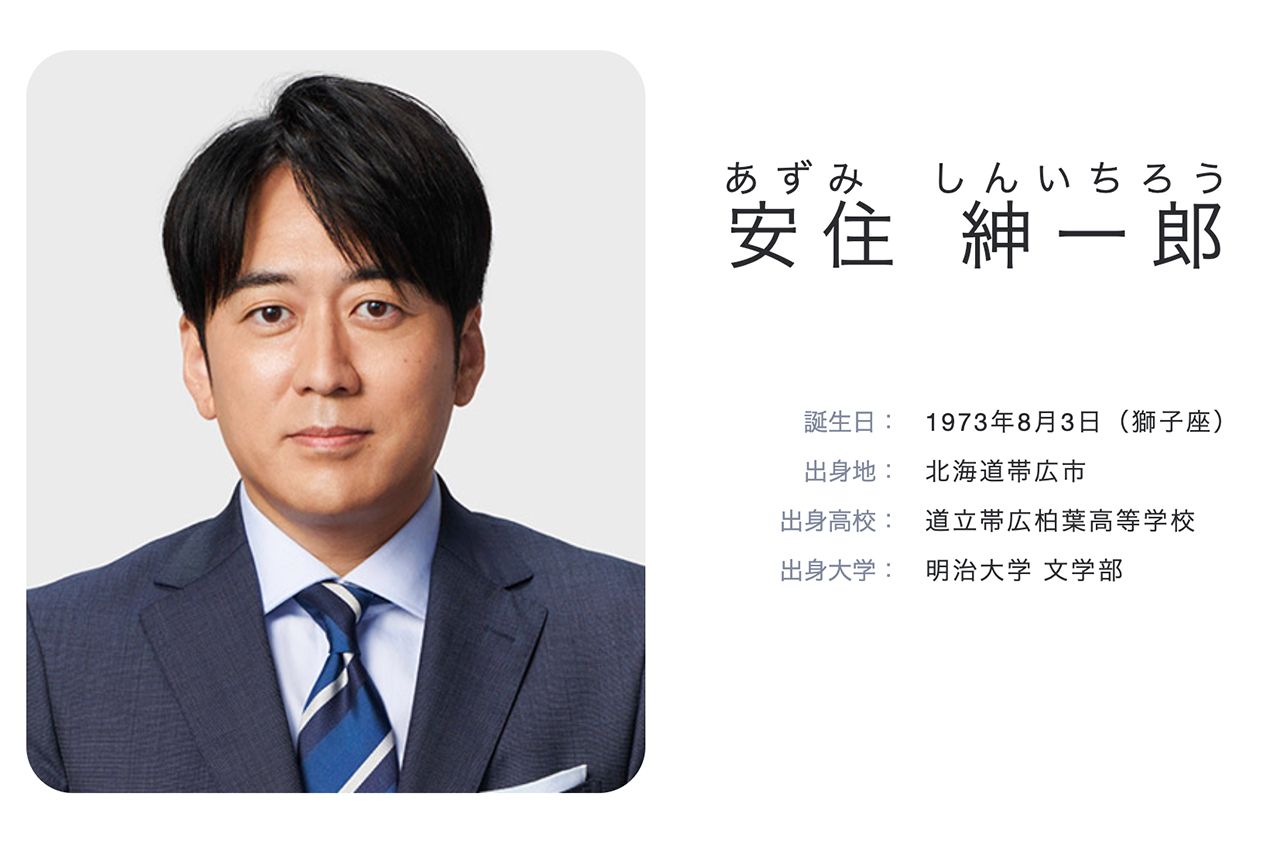 安住紳一郎アナウンサー（TBSアナウンサーズより）