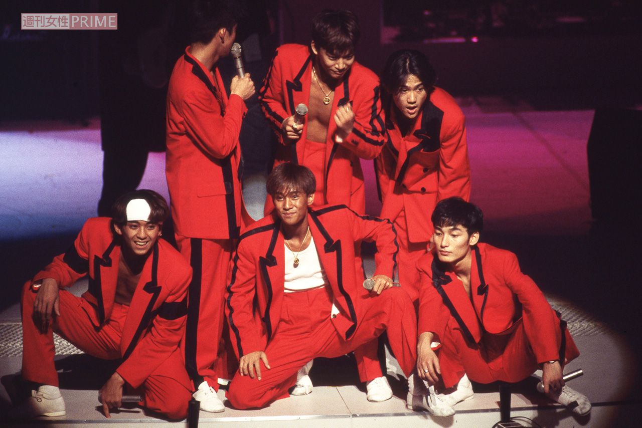 NHK『アイドルオンステージ』収録にて。SMAPには当然、森且行の姿も