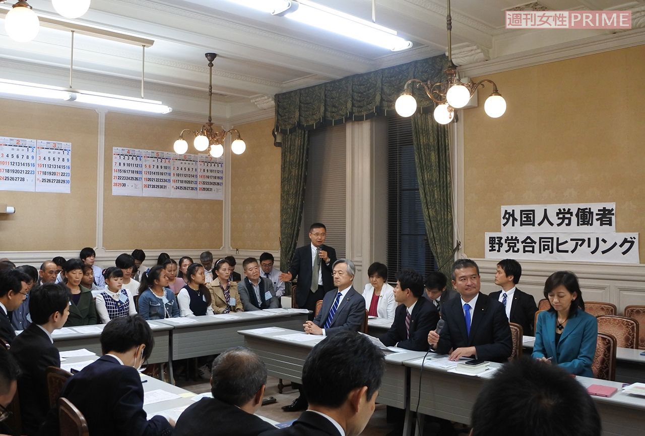 国会では連日、野党による外国人労働者のヒアリングが行われている