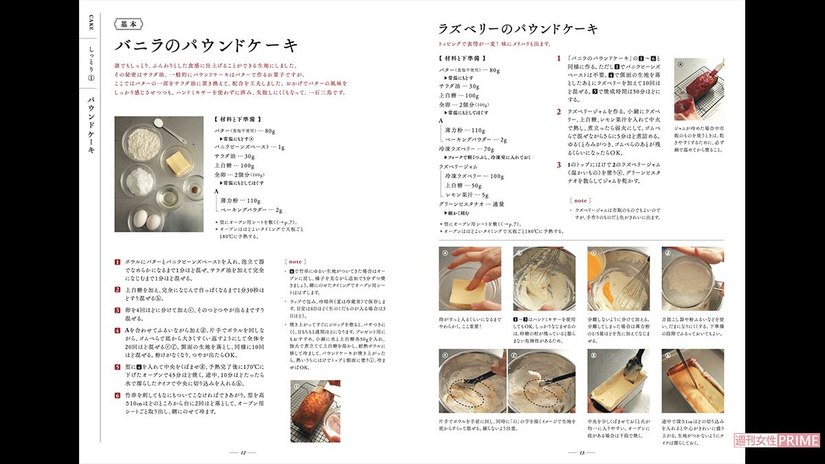 加藤里名『あれもこれも作れる！パウンド型のいちばんおいしいお菓子たち』（主婦と生活社）より。パウンド型1つあれば気軽に作れる15種・45品のお菓子のレシピを収録