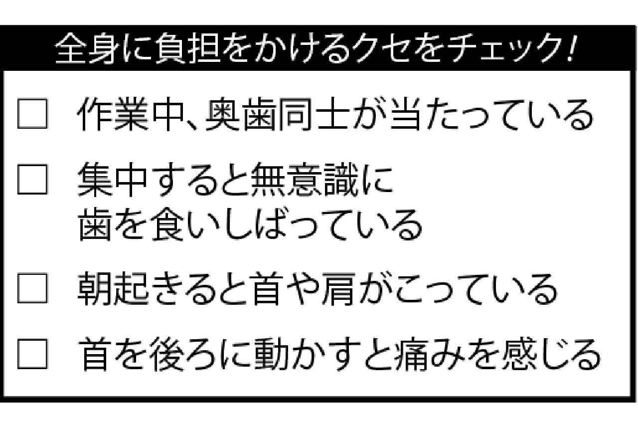 全身に負担をかけるクセをチェック!