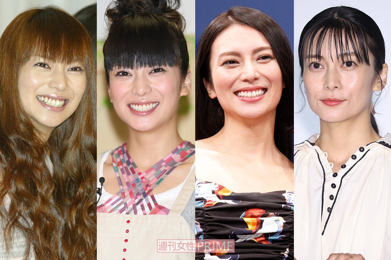 柴咲コウ（写真左から'03年・22歳、'10年・29歳、'14年・33歳、'21年・40歳）