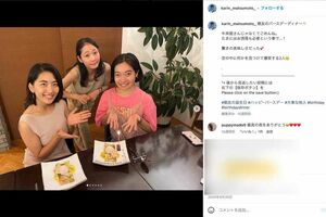 東出昌大と再婚した松本花林（左、松本のインスタグラムより）