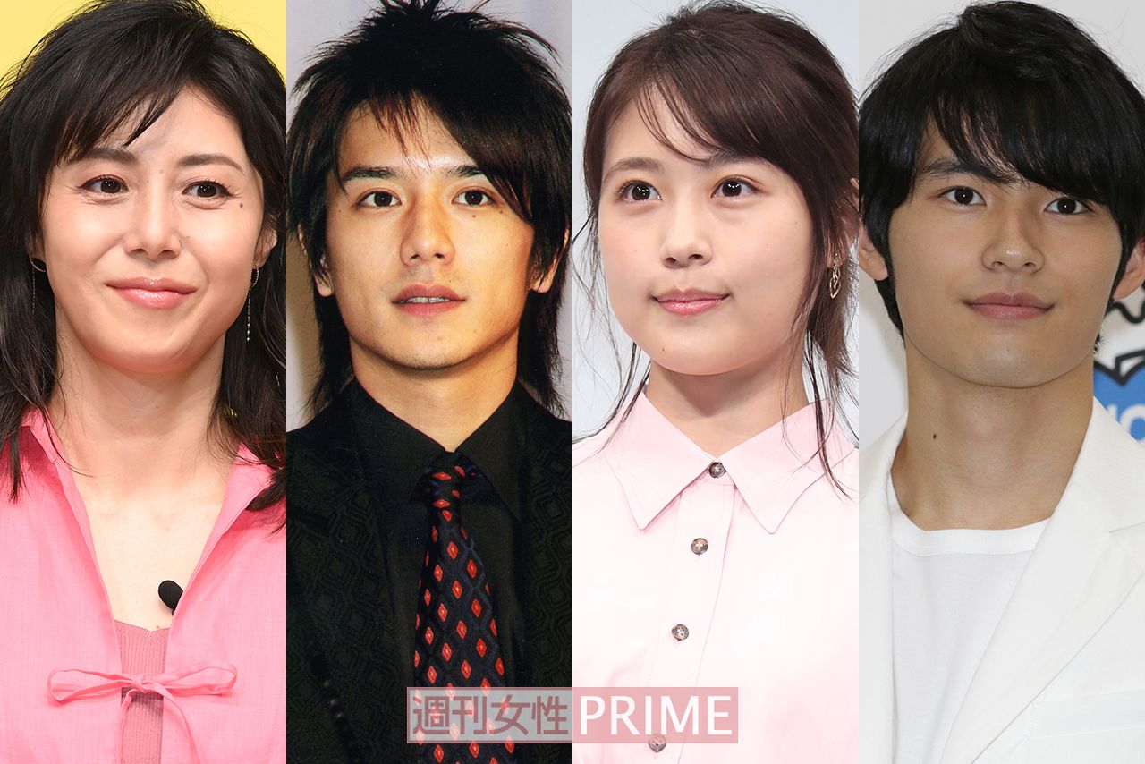 （左から）松嶋菜々子、滝沢秀明、有村架純、岡田健史