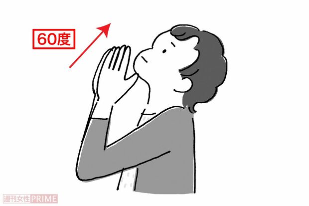 首まわりストレッチ（イラスト／伊藤和人）