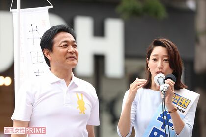 牛田茉友参議院議員の応援演説をする国民民主党・玉木雄一郎代表