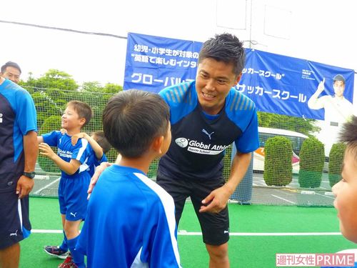 ’17年6月、『グローバルアスリート英語サッカースクール』のイベントに参加（筆者撮影）