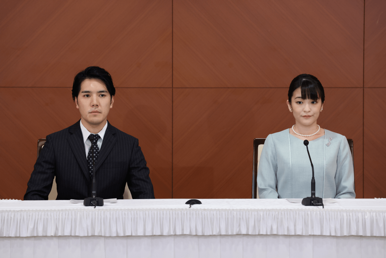 '21年に行われた小室圭さんと眞子さんの記者会見。一連の結婚行事は行わなかった