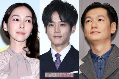 『あのときキスしておけば』（金曜夜11時15分・テレビ朝日系）に出演していた麻生久美子、松坂桃李、井浦新。井浦新と窪塚洋介の息子・愛流が親子役なのが映画『ピンポン』ファンらの間で話題に