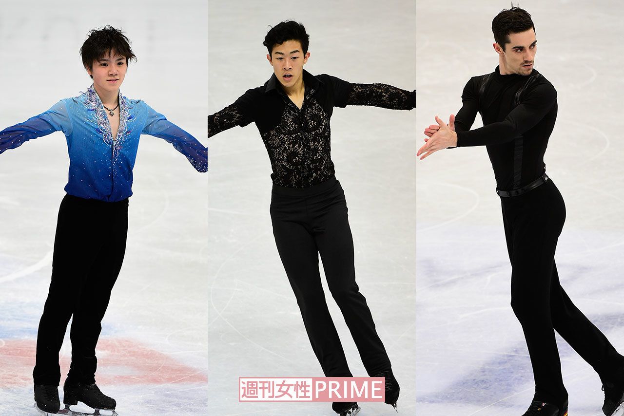 右からショートでは卓越したスケーティングを見せたフェルナンデス。四大陸で羽生を抑え優勝した4回転ジャンプの申し子のチェン。羽生の背中を追う宇野昌磨は4回転の安定感が増してきたいまも
