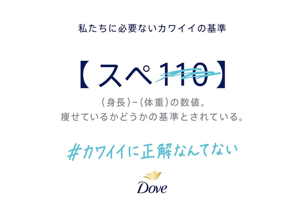 「カワイイの基準にNOを！」という文言とともに出された“基準”の数々（Dove公式HPより）