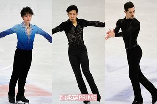 右からショートでは卓越したスケーティングを見せたフェルナンデス。四大陸で羽生を抑え優勝した4回転ジャンプの申し子のチェン。羽生の背中を追う宇野昌磨は4回転の安定感が増してきたいまも