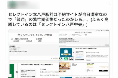 価格高騰を訴えるツイッターの書き込み