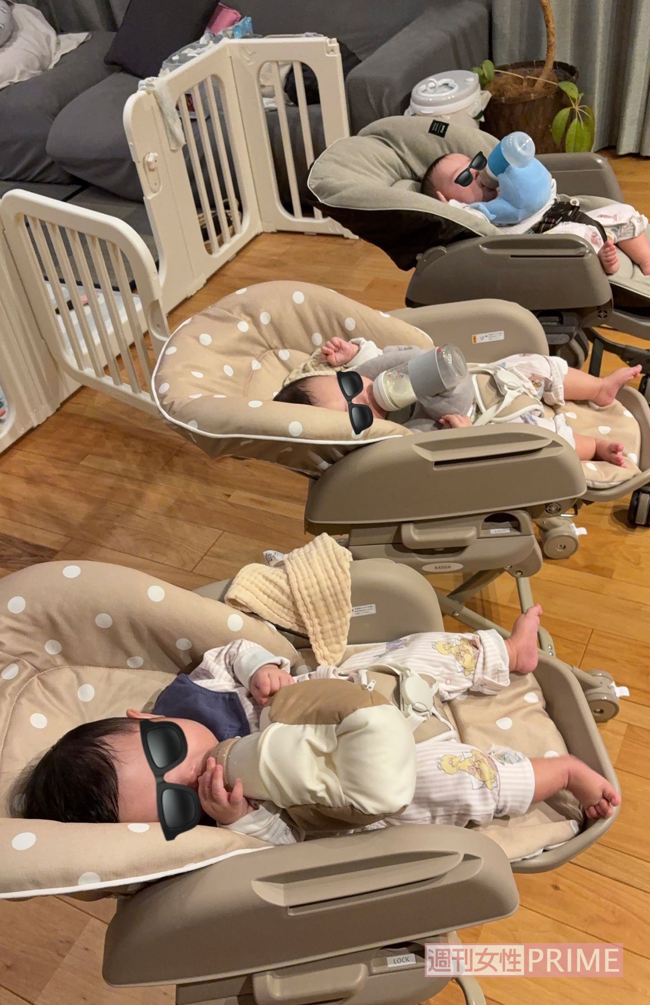 ミルクはセルフ飲みで育児に工夫をしている　写真／桑子英里さん