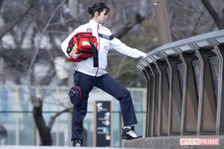 『TOKYO MER』の撮影で川に飛び降りるシーンに挑んだ中条あやみ（2023年3月）