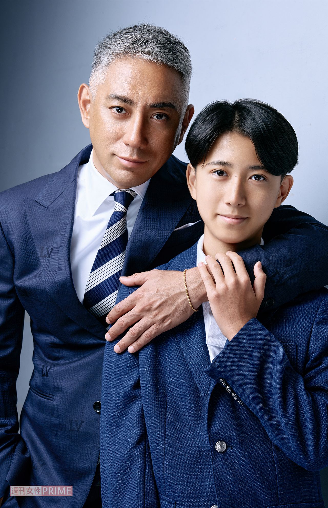 市川團十郎、市川新之助　撮影／廣瀬靖士　ヘアメイク／松本順（辻事務所）　スタイリング／大久保篤志