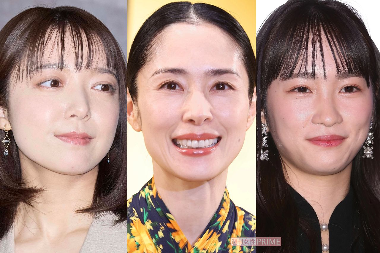 2021年度後期放送のNHK連続テレビ小説『カムカムエヴリバディ』でトリプル主演を務めた上白石萌音、深津絵里、川栄李奈（写真左から）