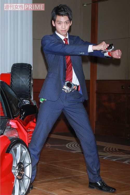 ’14年８月　ドラマ『仮面ライダードライブ』制作発表。イケメン俳優の登竜門となったライダーで注目される　撮影／高梨俊浩