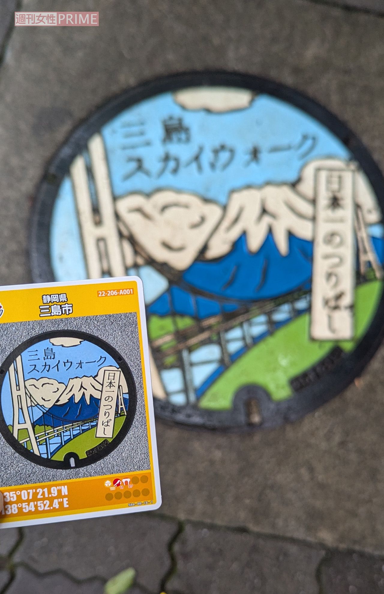 三島駅では富士山がデザインされたマンホールカードの配布を行なっている　撮影／編集部