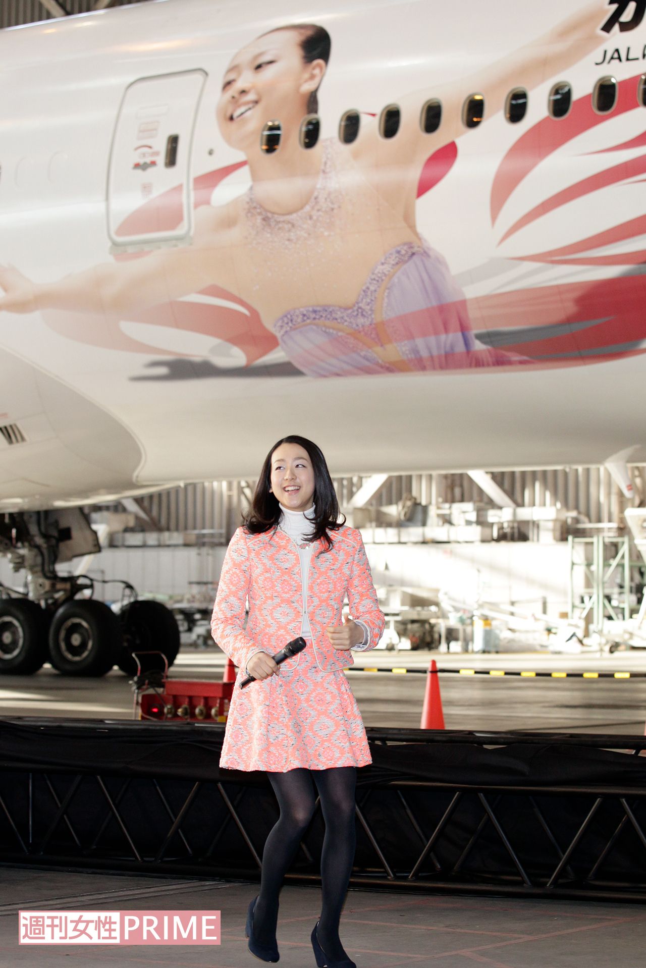 JAL『ソチオリンピック 特別塗装機 2号機』お披露目会（2013年12月25日）　撮影／週刊女性写真班