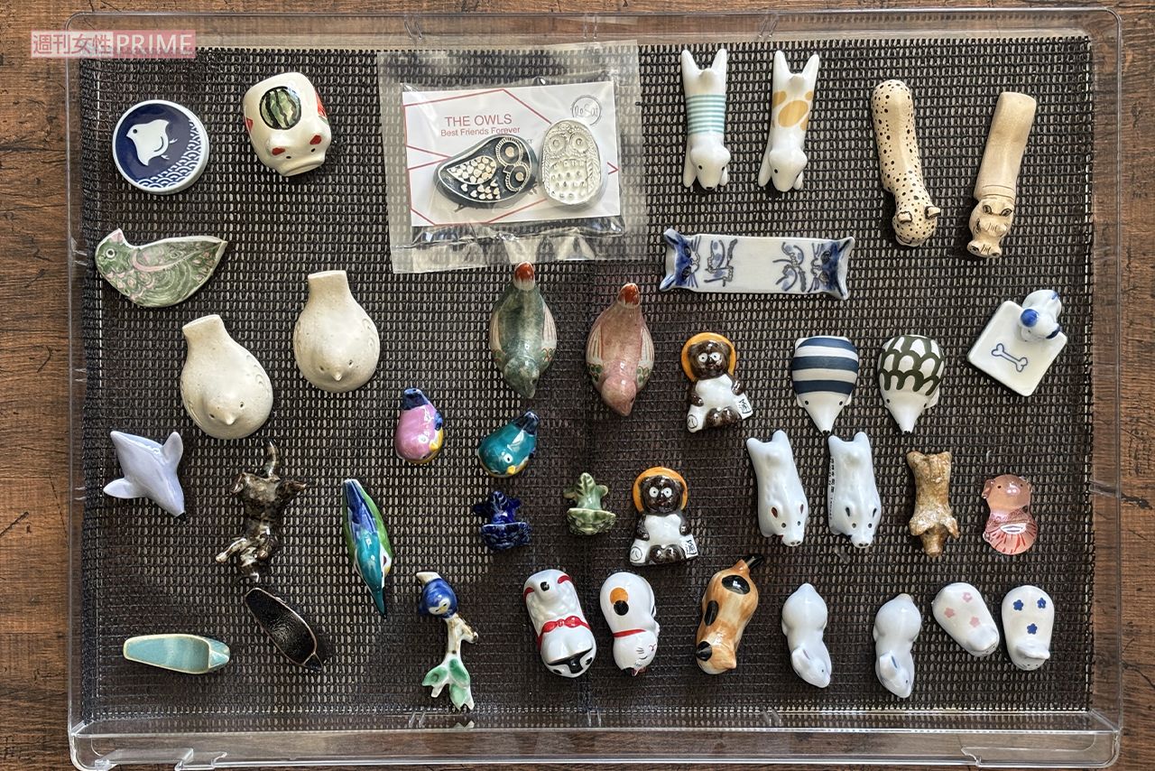 伊岡瞬さんの箸置きコレクション　写真提供／伊岡瞬