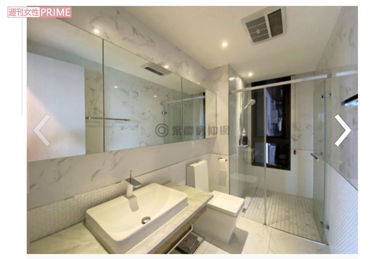 ふたりが入居していた高雄市の1.5億円マンションの浴室（不動産サイトより）