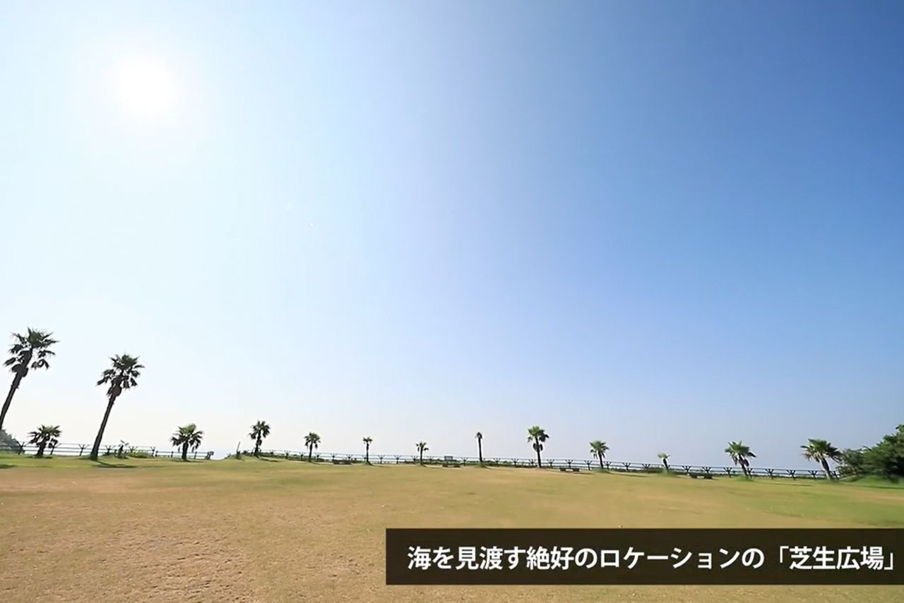 海を見渡す「芝生広場」（二見ヶ浦公園聖地公式サイトより）