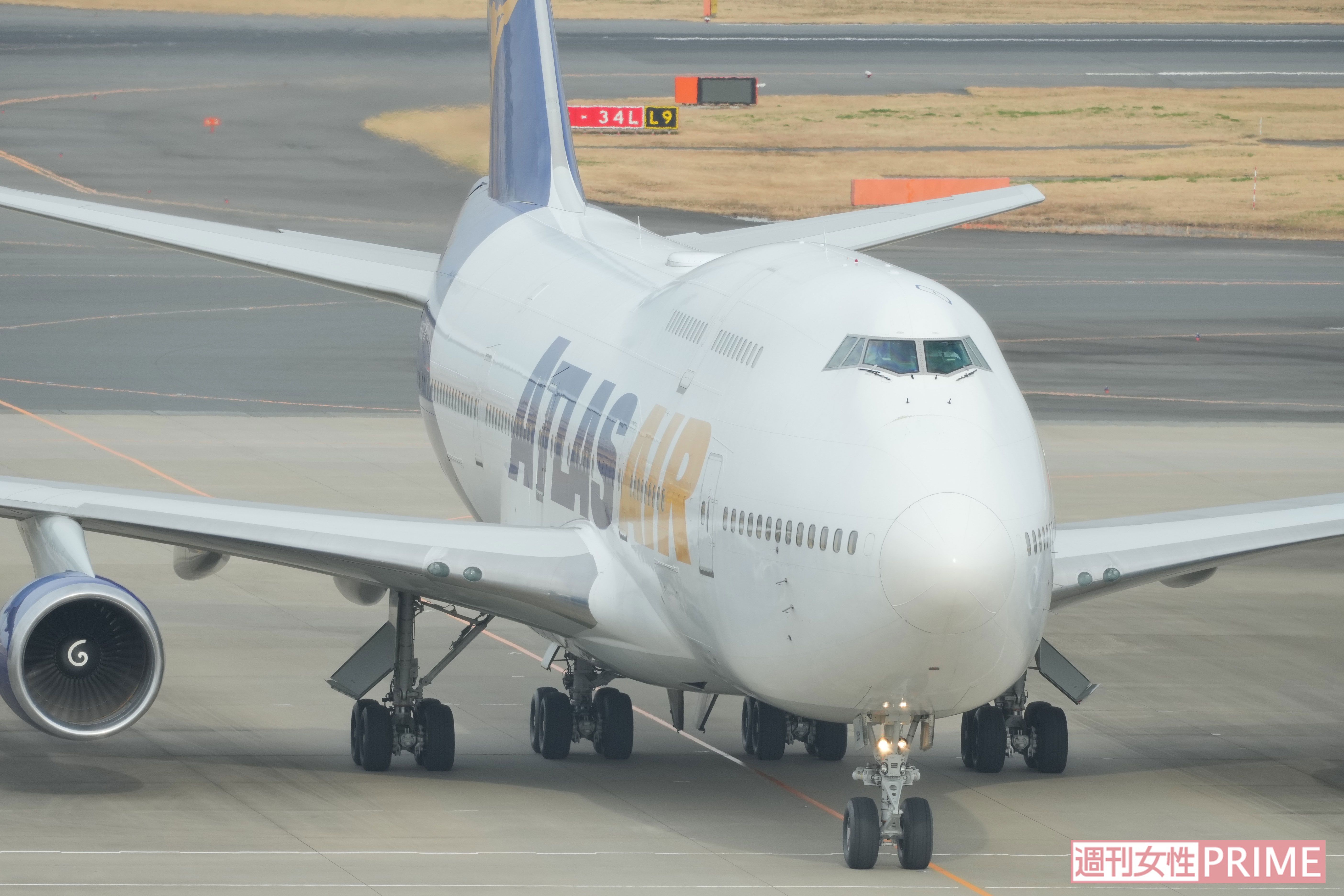 2025年3月13日、羽田空港に着陸する大谷翔平が乗っていたチャーター機