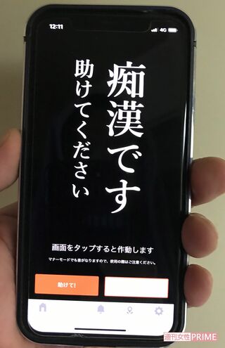 デジポリスの画面。周囲に見せるか、タップすれば大音声が流れる