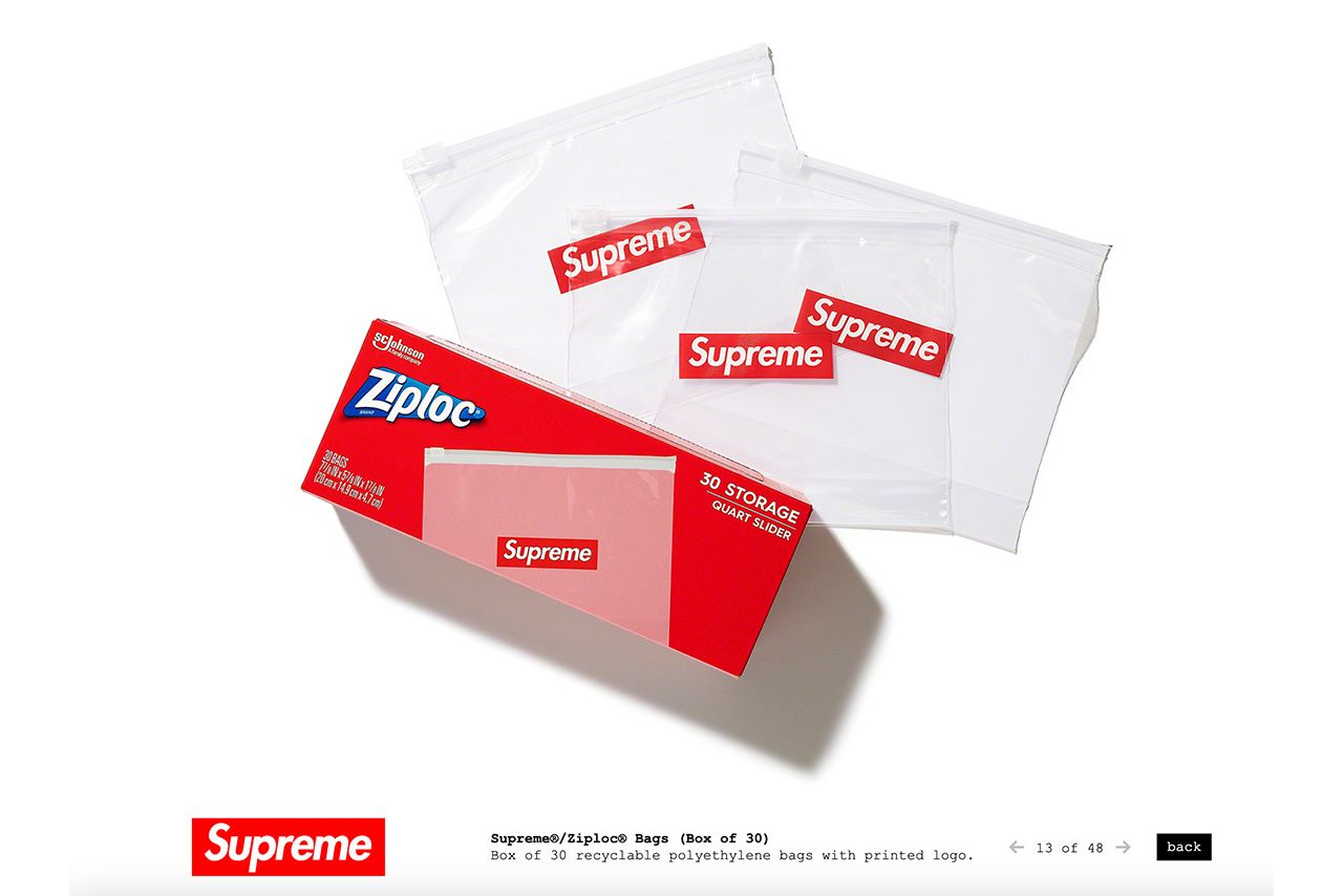 『Supreme』のジップロック（公式サイトより）