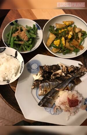 秋刀魚の塩焼きで減塩晩御飯