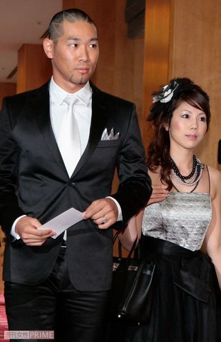夫婦で出席したレイザーラモンHGと住谷杏奈（'07年、陣内智則・藤原紀香結婚披露宴）