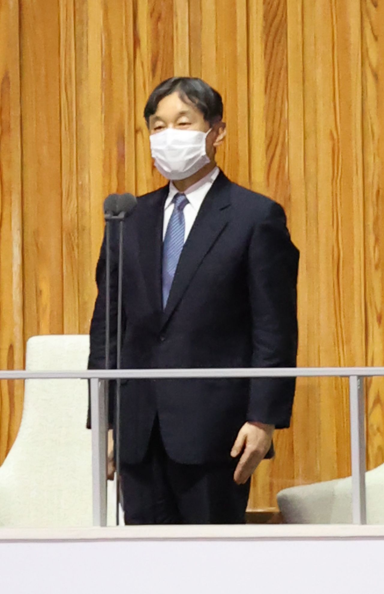 東京オリンピックの開会式の会場で開会を宣言された陛下（'21年7月23日）