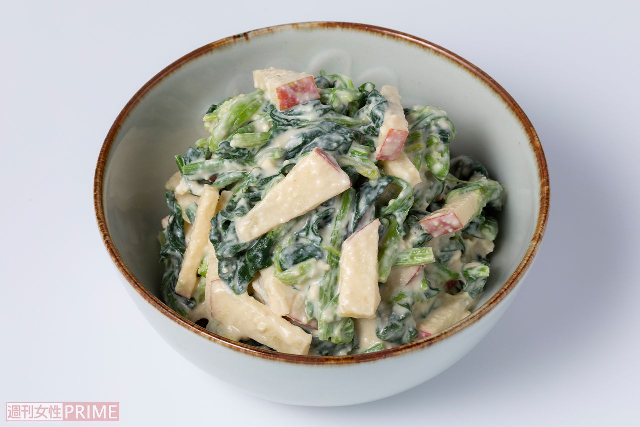 りんごとほうれん草の白あえ　撮影／矢島泰輔