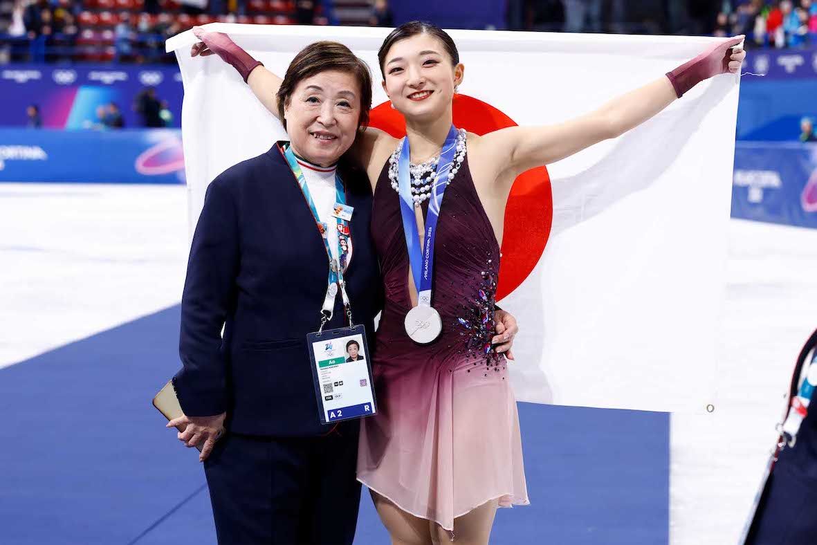 坂本花織選手と中野園子コーチ（撮影／JMPA）