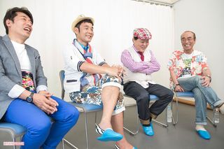 2013年5月30日、志村けん一座 第8回公演『志村魂』のインタビューで（対談風景）　撮影/廣瀬靖士