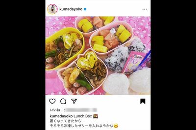 ブログにはお弁当作りの動画もアップ。おかずもデザートも品数が多くて豪華！