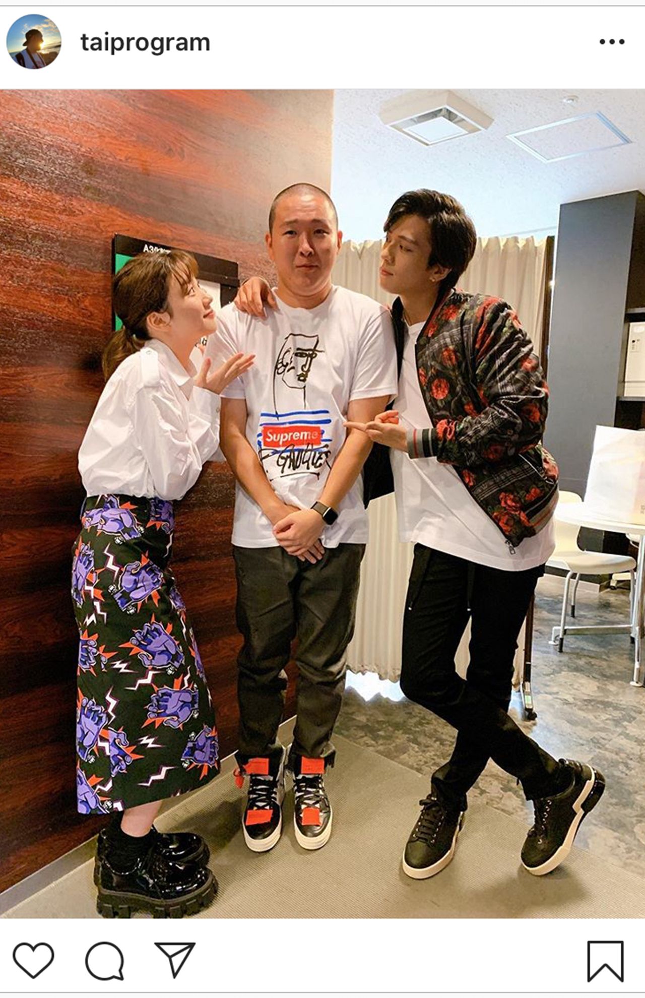 仲の良さを伺える草野大成のインスタグラムの投稿（左から）永野芽郁、草野大成、新田真剣佑（インスタグラムより）