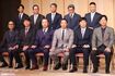 監督会議に参加したセ・リーグ監督。前列右から、阪神タイガースの藤川球児監督、横浜DeNAベイスターズの相川亮二監督、読売ジャイアンツの阿部慎之助監督、中日ドラゴンズの井上一樹監督、広島東洋カープの新井貴浩監督、東京ヤクルトスワローズの池山隆寛監督