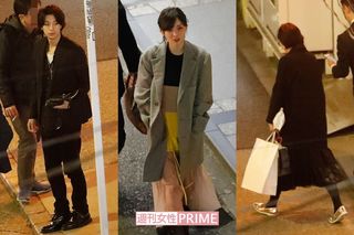 左から三浦翔平・倉科カナ・水野美紀。倉科のみスタッフたちと3次会へ向かった