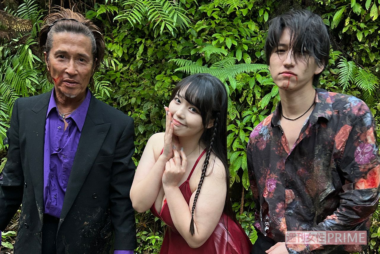 ゾンビメイクの羽賀研二（左）。映画には元KAT-TUNの田口淳之介（右）も出演（ハシ監督提供）