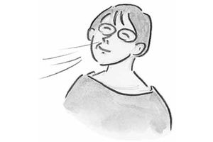 （1）鼻から息を吸う　イラスト／長田直美