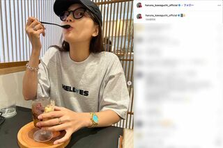 板倉滉とお揃いのサングラス、指輪を愛用している川口春奈（本人のインスタグラムより）