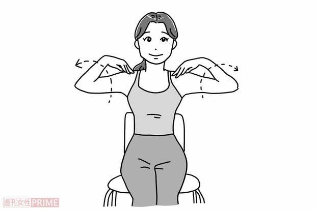 両腕回し（イラスト／赤松かおり）