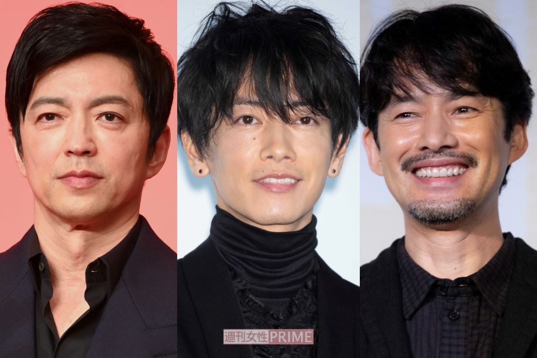 左から、大沢たかお、佐藤健、竹野内豊