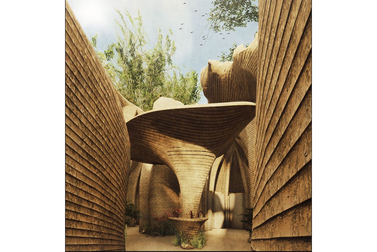 大阪・関西万博の公衆トイレ設計を務める建築家が公開したデザイナーズトイレ。土の峡谷をイメージ