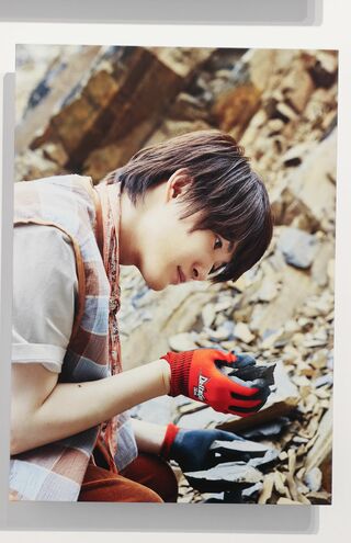 『みなみさんりく発掘ミュージアム』（南三陸町）で、神木はアンモナイトや魚竜の化石発掘に成功。レアすぎるその化石も展示中