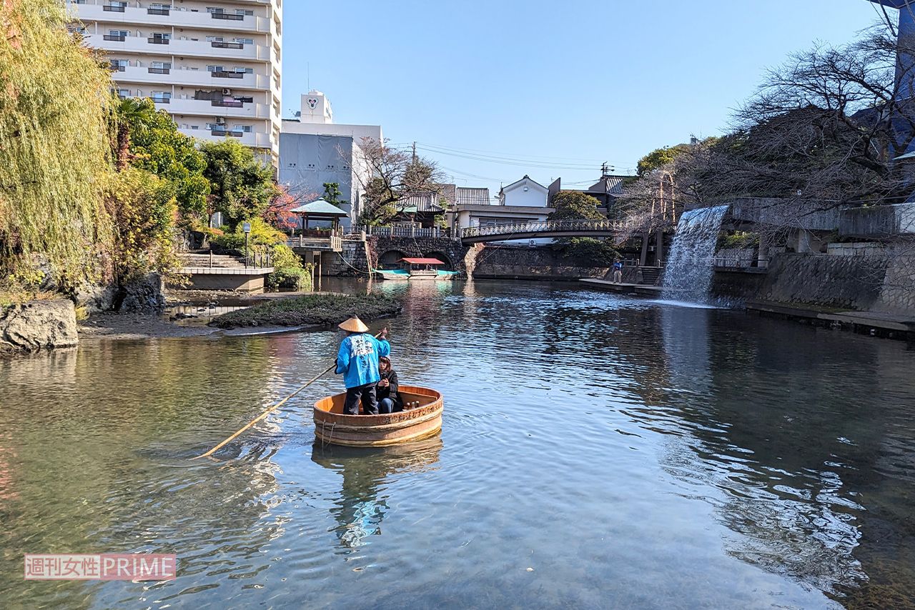 岐阜県大垣市で行われている「たらい舟」　撮影／編集部